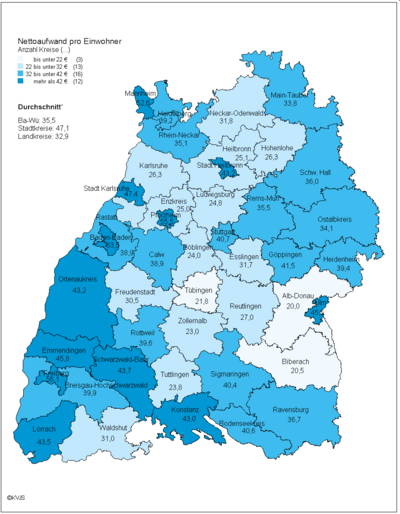 Nettoaufwand pro Einwohner 2023