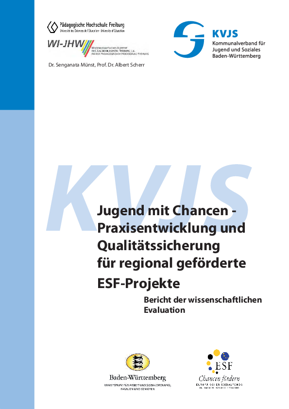 Jugend mit Chancen – Praxisentwicklung und Qualitätsentwicklung für regional geförderte ESF-Projekte, 2011